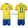 Maillot de Supporter Brésil Philippe Coutinho 11 Domicile Coupe du Monde 2022 Pour Enfant